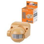 Датчик движения  настенный ДДС-02С (1100Вт, 5-480с, 6м, 5+Лк, 180гр, IP44), «ЭКО» сосна TDM