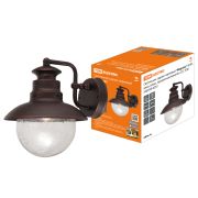 Светильник садово-парковый «Марсель» 60 Вт, вниз, алюм., прозрачное/махагон, Е27, TDM