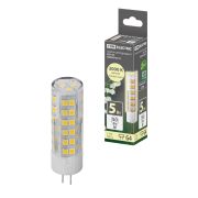 Лампа светодиодная G4-5 Вт-AC/DC 12 В-3000 К, SMD, 16x57 мм TDM