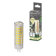 Лампа светодиодная G4-5 Вт-230 В-3000 К, SMD, 16x55 мм TDM