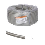 Труба гофрированная ПВХ d 16 с зондом (100 м) тяжелая 750Н серая TDM