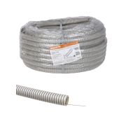 Труба гофрированная ПВХ d 25 с зондом (50 м) тяжелая 750Н серая TDM