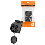 Розетка настенная с загл. наклон. каучук 3Р+РЕ 32А 380В IP44 TDM