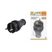 Вилка прямая каучук 2Р+РЕ 16А 250В IP44 серии «Народная»