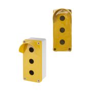 Корпус КП103 c козырьком для кнопок, 3 места, ABS желтый, IP66 TDM