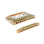 Шина «N» нулевая 6х9мм 10/2 (10 групп/крепеж по краям) TDM