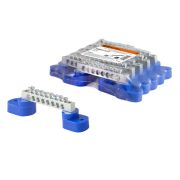 Шина «N» нулевая 6х9мм на двух угл. изоляторах 8 групп никелированная TDM