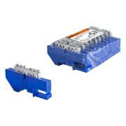 Шина «N» нулевая с изолятором на DIN-рейку 6x9мм стойка бол. 6 групп никелированная TDM