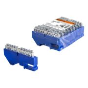 Шина «N» нулевая с изолятором на DIN-рейку 6х9мм стойка бол. 10 групп никелированная TDM