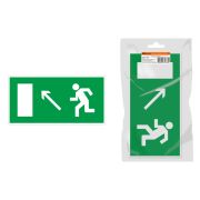 Знак «Направление к эвакуационному выходу налево вверх» 350х124мм для ССА инд. упаковка TDM
