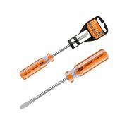 Отвертка шлицевая, прозрачная рукоятка, углеродистая сталь, тип SL6.0 x 100 мм, серия «Гранит» TDM