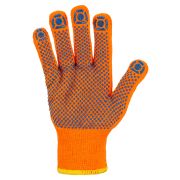 Перчатки плотной вязки акрил с ПВХ, «Точка», оранжевые, 8, 10 кл., 72-75 г, 1 пара, TDM