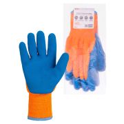 Перчатки плотной вязки акрил с латексным покрытием, «Рельеф», оранж., 11, 10 кл., 140 г, 1 пара, TDM