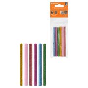 Клеевые стержни универсальные цветные с блестками, 7 мм x 100 мм, набор 6 шт, «Алмаз» TDM