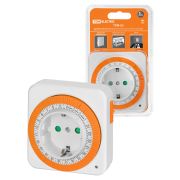 Таймер розеточный механический ТРМ-02-15мин/24ч-16А (суточный, квадратный) TDM