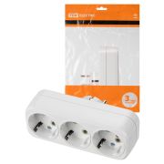 Блок на 3 гнезда 2П+З плоский 16А 250B TDM