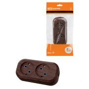 Колодка розеточная 2 гнезда 2П б/з 10А 250В «Эко» (бук) TDM