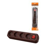 Колодка розеточная 4 гнезда 2П+3 с выключателем16А 250В «Эко» (бук) TDM