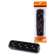 Колодка розеточная 4 гнезда 2П б/з 10А 250В черная TDM