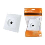 Розетка телевизионная простая (0-2400МГц, «мама») белая «Лама» TDM