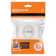 Розетка 2П 10А 250В с защитными шторками перламутр «Лама» TDM