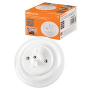 Выключатель скрытой установки фарфоровый поворотный проходной с ручкой (бантик) 10А белый «Болонь» TDM