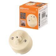 Выключатель фарфоровый поворотный перекрёстный с ручкой (бантик) 10А сл. кость «Болонь» TDM