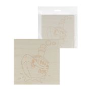 Доска для выжигания, Кораблик, 150х150 мм, 1 шт., пакет, TDM