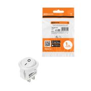 Выключатель клавишный круглый KCD11-101 250В AC/DC, 1P, 3А, (2с), ON-OFF, белый, Micro TDM