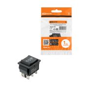 Переключатель клавишный KCD4-203 250В AC/DC, 2P, 16А, (6с), (ON)-OFF-(ON), с нейтральным положением, без фиксации, черный TDM