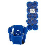 Установочная коробка СП D68х45мм, саморезы, пл. лапки, синяя, IP20, (10 шт) TDM