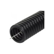 Труба гофрированная ПА 6 d12мм dвнутр.12.2мм dвнешн.15.8мм с протяжкой ПВ-0 темн. сер. (уп.50м) DKC PA611216F0